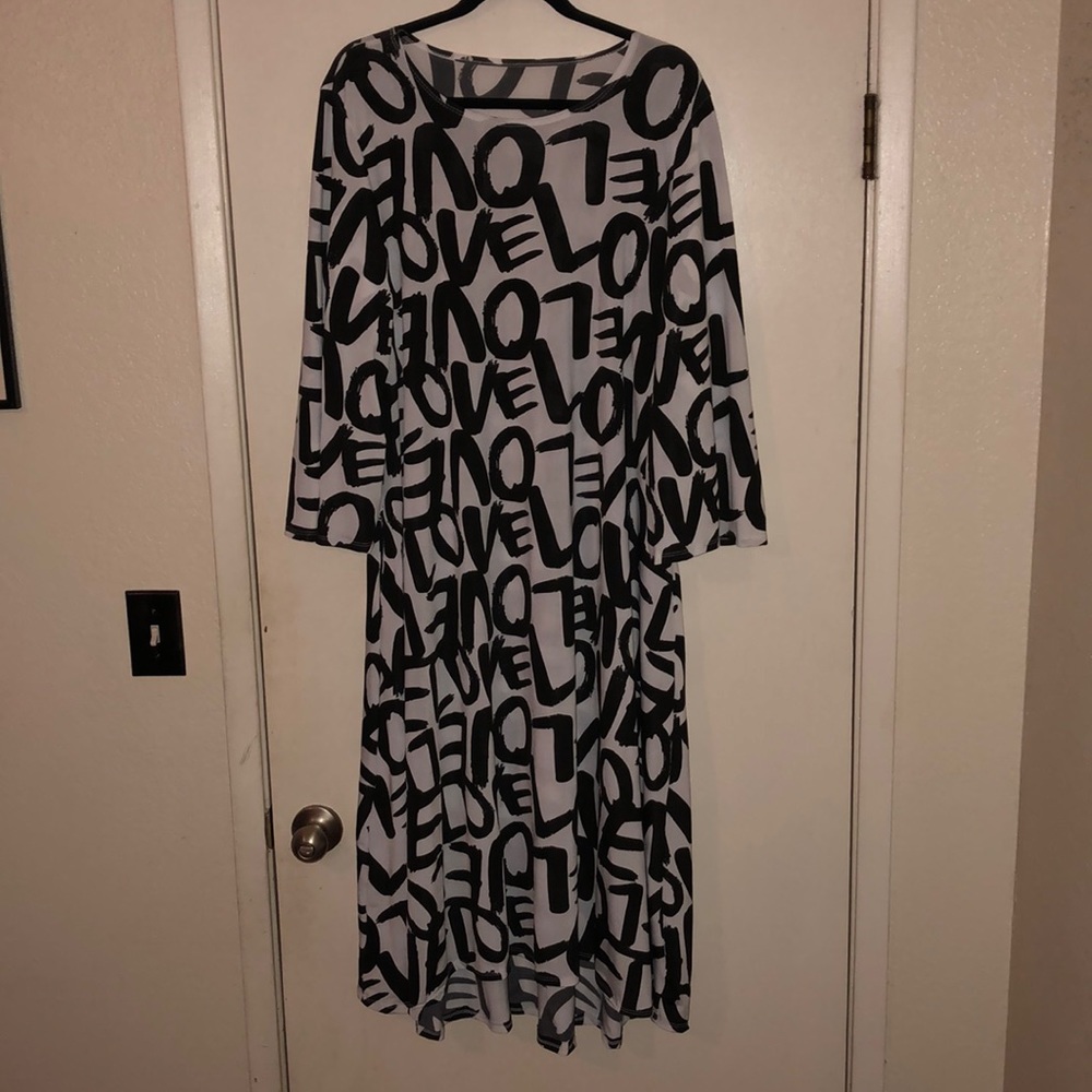Black and white love dress